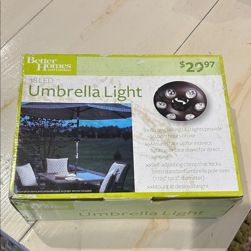 Better Homes And Gardens LED Umbrella Light - Black and Green